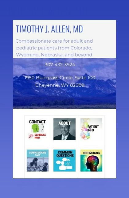 Ckeckout new website for Neurology Specialists ofthe Rockies, Dr. Timothy J. Allen, MD
