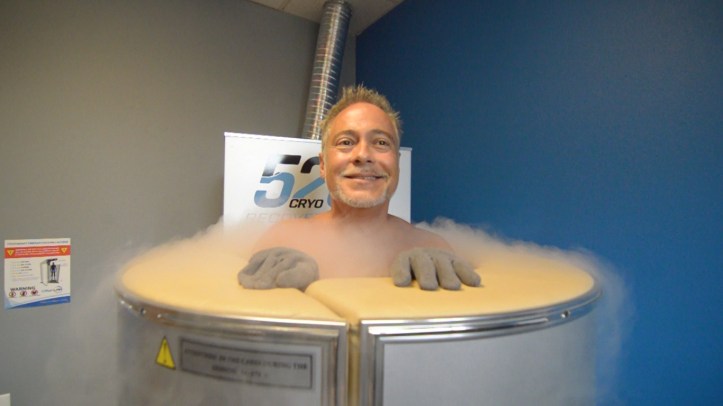 Neurologist Timothy Tim J. Allen tries cryotherapy at 5280 Cryo & Recovery Fort Collins Colorado CO